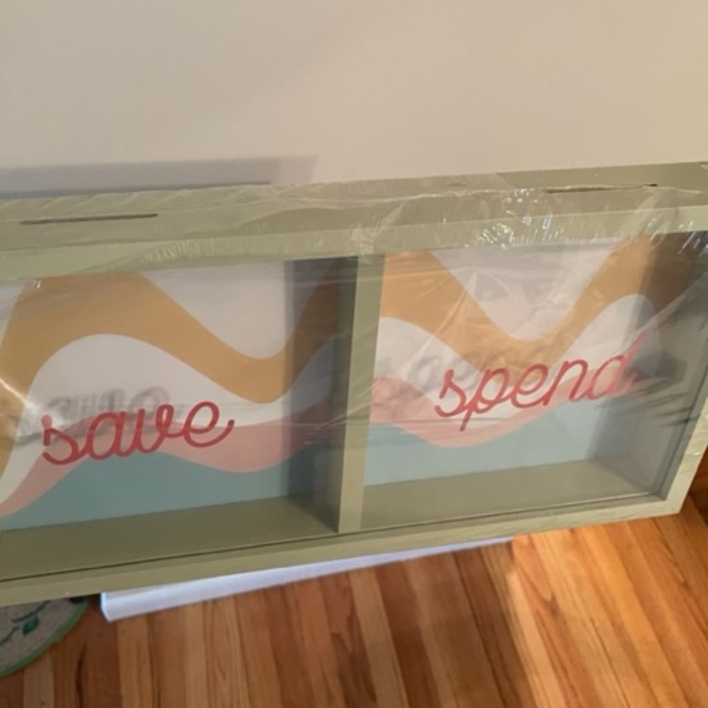 NWT - Save & Spend Stash money box, Xo, Sienna